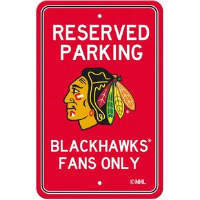 FANMATS 32184 Chicago Blackhawks Parking Sign Décor 18in. X 11.5in. Lightweight