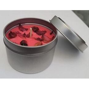 Red Ruby Rose Candle-1 Pack (4.5 Oz)-Rose Scented Candle-Relaxing and Calming Candle-Natural Soy Wax Candle-Essential Oil Infused with Dried Red Rose Petals and Ruby Crystals-Gift for Men and Women