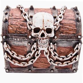 Wowser Nautical Pirate Skull Treasure Chest, Unique Jewelry or Trinket Box, 6 Inches