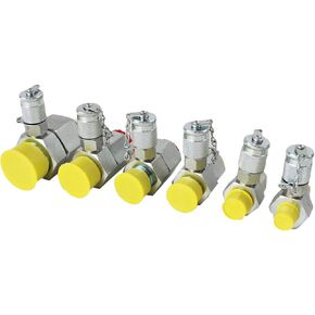 BSPP Hydraulic Swivel Run Tees 6-Pack Hydrulic Tee Connector Tester Coupling Set for Repair Excavator Construction Machinery