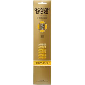 Gonesh Incense Sticks Extra Rich Collection Amber, 20 Piece