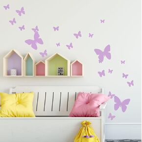 Butterfly Wall Decals Beautiful Girls Wall Stickers Wall Art Vinyl Stickers for Bedroom Kids Room Decor Nursery Toddler Teen Decorations Playroom Birthday (Lilac Purple)