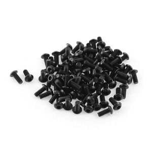 Unifizz M2x6mm Alloy Steel Button Head Hex Socket Cap Screw Bolt 100pcs