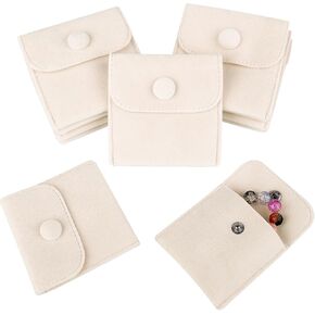 12pcs Microfiber Jewelry Pouch 7x7cm Small Jewelry Pouch Portable Jewelry Gift Bag with Snap Button luxury Small Jewelry Gift Bags for Traveling Rings Bracelets Necklaces Earrings Watch