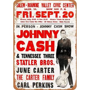 Johnny Tin Sign 1968 Cash in Virginia Vintage Metal Signs 8 x 12 Inches