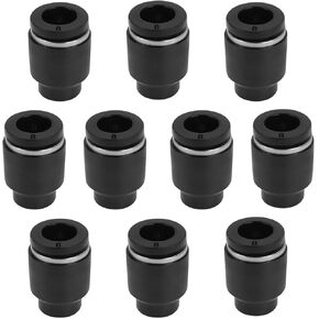 10PCS 10mm OD Push to Connect Fitting Pneumatic Cap Tubing Quick Cap Plug Fitting Air Tool Accessories for Pipe Tube(Black)
