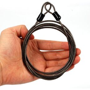 WANLIAN Stainless Steel Cable Lock, 6.5ft Outdoor Travel Security Lock, Lightweight Braided Steel Coated Wire Rope Luggage Lock