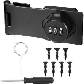 Cabinet Password Hasp Locks with screwdriver, Anti-Theft Household Combination Door Lock, Combination Latches, Keyless Door Lock, Hasp Locks with 3 Digit Password for Combination Cabinet small door