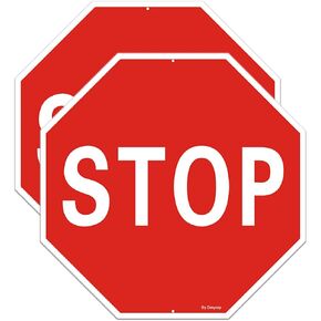 2 Pack No Entry Sign, Do Not Enter Metal Signs, Exit Sign, 10 x 14 Inches Rust-Free Aluminum, UV Protected, Easy Mounting