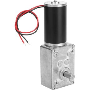 Worm Gear Motor, High Torsion Speed Reduce Electric Gearbox Motor Reversible 8mm Shaft 12V(12V,30RPM)