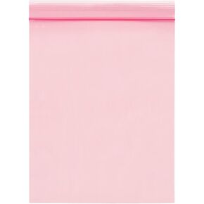 2' x 3', 2 Mil (1000/Case) Pink Anti-Static Zipper Reclosable Plastic Poly Bags