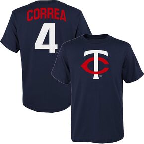 Carlos Correa Minnesota Twins MLB Kids Youth 8-20 Navy Official Player Name & Number Jersey T-Shirt