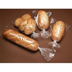 Bread Bags - 8x4x18" Clear High-Density Gusset Style Poly Bags - Pack of 100 with 100 Free Bread Ties, keep Food Fresh (100)