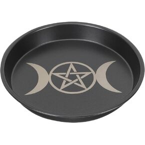 MAGICLULU Altar Plate Candle Holder Pentagram Table Tray 7 inch Ritual Burning Incense Offering Bowl Incense Burner Decorative Tealight Tray Witchcraft Tarot Supplies