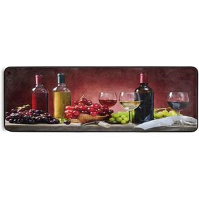 Vineyard Wine Grape Runner Rug, Soft Non Slip Long Area Rugs Floor Mat for Hallway Bedroom Living Room Kitchen 72 X 24 Inch