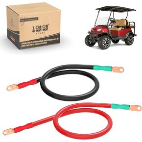 10L0L Universal Golf Cart Battery Cable 36'' & 38'' for Golf Cart Club Car EZGO and Other Motor Battery Connection Cables Set (1 Black, 1 Red)