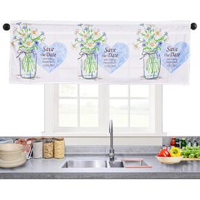 54 x 18 Inch Laundry Room Curtains for Windows, Rod Pocket Laundry Curtains, Decorative Window Valances, 1 Panel (Style B)
