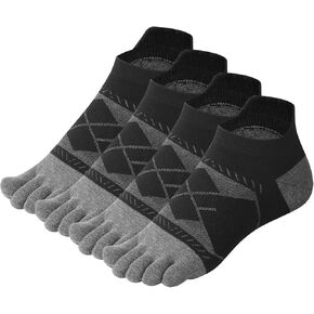 Men's Toe Socks Cotton Women Five Finger Socks No Show Athletic Toe Socks For Running 4 Pairs