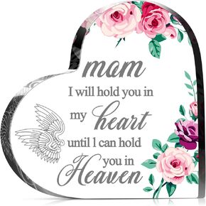 Blulu Sympathy Gift Mother Memorial Gift Crystal Decor Sympathy Acrylic Decor Bereavement Funeral Condolence Grief Ornaments Memorial Decor for Loss of Mother, Loss of Loved One (4 x 4 x 0.4 Inches)