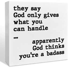 Funny Cancer Warrior Gifts for Women Men, Birthday Gifts for Cancer Patients Inspirational Cancer Survivor Gifts, Cancer Support Fighter Encouragement Gifts, Cancer Humor, Wooden Box Sign