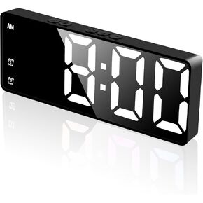 Upgraded LED Alarm Clock, Adjustable Brightness, Dual Power Supply, Large Bold Numbers with Modern Design, Digital Alarm Clocks for Bedrooms, Living Room