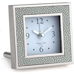 Addison Ross Grey Shagreen Silver-Plated Alarm Clock