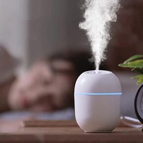 Portable USB LED Aromatherapy Oil Diffuser, 220ml, Car/Home/Office, White (Pink), Small, Dxlam-9