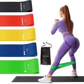 Resistance Bands for Working Out, Fitness, Yoga, and Strength Training - 5 Levels for Men and Women - Workout Bands for Home and Gym - Exercise Bands Set