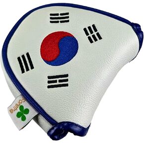– Korea Flag - Golf Putter Headcover Quality PU Leather Magnetic Closure for Mallet Style Putters Scotty Cameron Odyssey Taylormade Ping