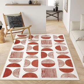 سجادة بوهو وردية قابلة للغسل مقاس 3×5 من لايف بوكس ​​للمدخل الداخلي، سجادة بوهو غير قابلة للانزلاق لغرفة نوم الفتيات، سجادة حديثة ناعمة في منتصف القرن لغرفة النوم، سجادة صغيرة غير قابلة للتساقط لمطبخ غرفة الأطفال in Kuwait