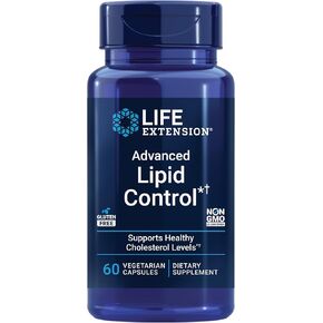 Life Extension Advanced Lipid Control, amla extract, Indian gooseberry, heart health, endothelial health, vegetarian, gluten-free, 60 capsules