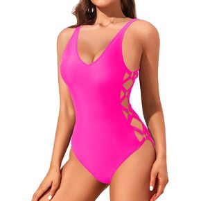 Holipick Women Sexy One Piece Swimsuits Strappy Bathing Suits Criss Cross Monokini Lace Up Swimwear