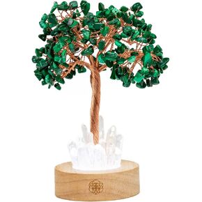 Conscious Items - Healing Crystal Tree Lamp - Citrine Crystal Tree - Gemstone Lighted Tree - Golden Lamp of Wealth - Money Tree Crystal - Lighted Trees for Decoration Inside - Bonsai - Chakra Tree