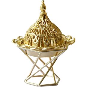 Arabic Incense Burner Golden Metal Incense Burner, Arabic Decorative Incense Trays,Exquisite Vintage Decor for Home or Bedroom,for Home or Bedroom
