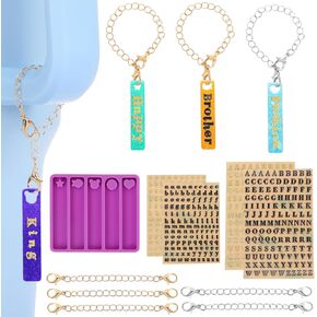 Personalized Name Plate Silicone Molds for Stanley Tumbler Letter Chain Accessories for Stanley Cup Letter Stickers for Resin Molds