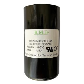 BMI 86-103 MFD (uF) Motor Start Capacitor, Compatible Replacement Part for U17-1424, U17-2074 and The Start Capacitor in TCB20M230 Made in USA by BMI for Tuhorse Electric