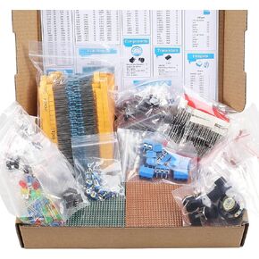 مجموعة مكونات إلكترونية مكونة من 1950 قطعة، ومقاومات، وصمام ثلاثي، ومكثفات، وثنائيات، وثنائي الفينيل متعدد الكلور، ومقياس الجهد، ومقاومة متغيرة، ومكبر صوت لـ Arduino UNO MEGA2560 Raspberry Pi MCU in Kuwait