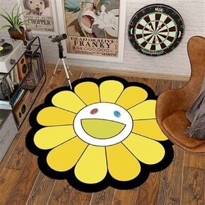 40Inch Takashi Murakami Rug - Flower Design, Soft and Durable Material for Home Decor and Office Use by Takashi Murakami (02, 40X40inch(100x100cm))