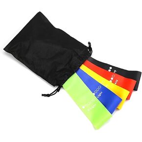 Resistance Bands Set, Exercise Loops, Strength Workout Bands with Carry Bag, Set of 5