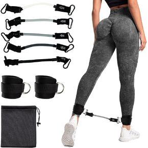 Ankle Resistance Bands with Cuffs,Versatile Ankle Resistance Band for Working Out,ankle bands for working out