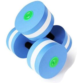 SEWACC Aquatic Exercise Dumbbells 2pcs High- Density EVA- Foam Dumbbell Set Water Barbells Exercise Hand Bar Water Dumbbells for Water Aerobics (Purple)