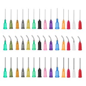 PATIKIL Blunt Tip Dispensing Needles with Bent Blunt Needle, 90 Pcs 1 Inch 0.5 Inch Industrial Liquid Dispenser Needle with Lure Lock for Refilling Liquid Ink Adhesive Glue