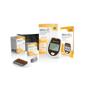 eBGKVET Glucose Ketone 2-in-1 Monitoring Kit Dairy Cows Glucose Ketone 50 Blood Glucose Test Strips, 10 Ketone Test Strips Carrying Case for Animal Care