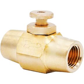 YOUHO Brass 1/4" NPT Female Thread Push Button Check Valve Switch Shut-Off Valve Brass Button Valve 1/4 Inch x 1/4 Inch Female