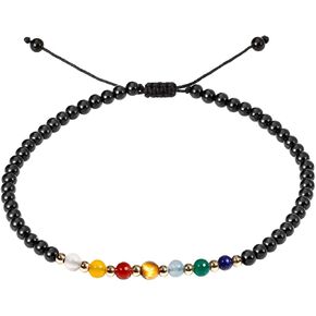 Jewever 7 Chakra Ankle Bracelets for Women Beach Foot Healing Crystals Lava Rock Essential Oils Diffuser Worry Stone Energy Balancing Meditation Yoga gifts