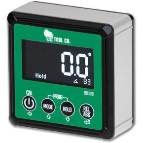 2023 Revised! Wisconsin Tool Magnetic Digital Electronic Level and Angle Finder Gauge and Bevel Box, Programmable High-Contrast Angle Measurement Tool with Storage Pouch, Batteries Included