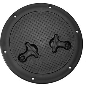 X AUTOHAUX 8 Inch Boat Inspection Deck Plate Hatch Marine Round Inspection Hatch Deck Plate with Detachable Cover Water Tight for Outdoor Installations Black