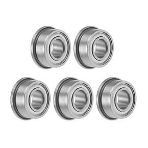 uxcell F695ZZ Flange Ball Bearing 5x13x4mm Shielded Chrome Bearings 5pcs