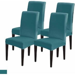 Savannan Dining Chair Covers Set of 4, Pure Blue Stretch Parsons Chair Slipcovers Protector Removable Chair Covers for Dining Room Home Party Hotel Wedding Ceremony Banquet