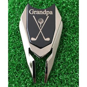 GRANDPA Engraved Golf Gift Divot Tool and Ball Marker (Black) - Dad Personalized Gift, Dad Birthday Gift, Gift for Dad, Gift for Him Father's Day Grandfather Granddad Gift